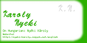 karoly nyeki business card